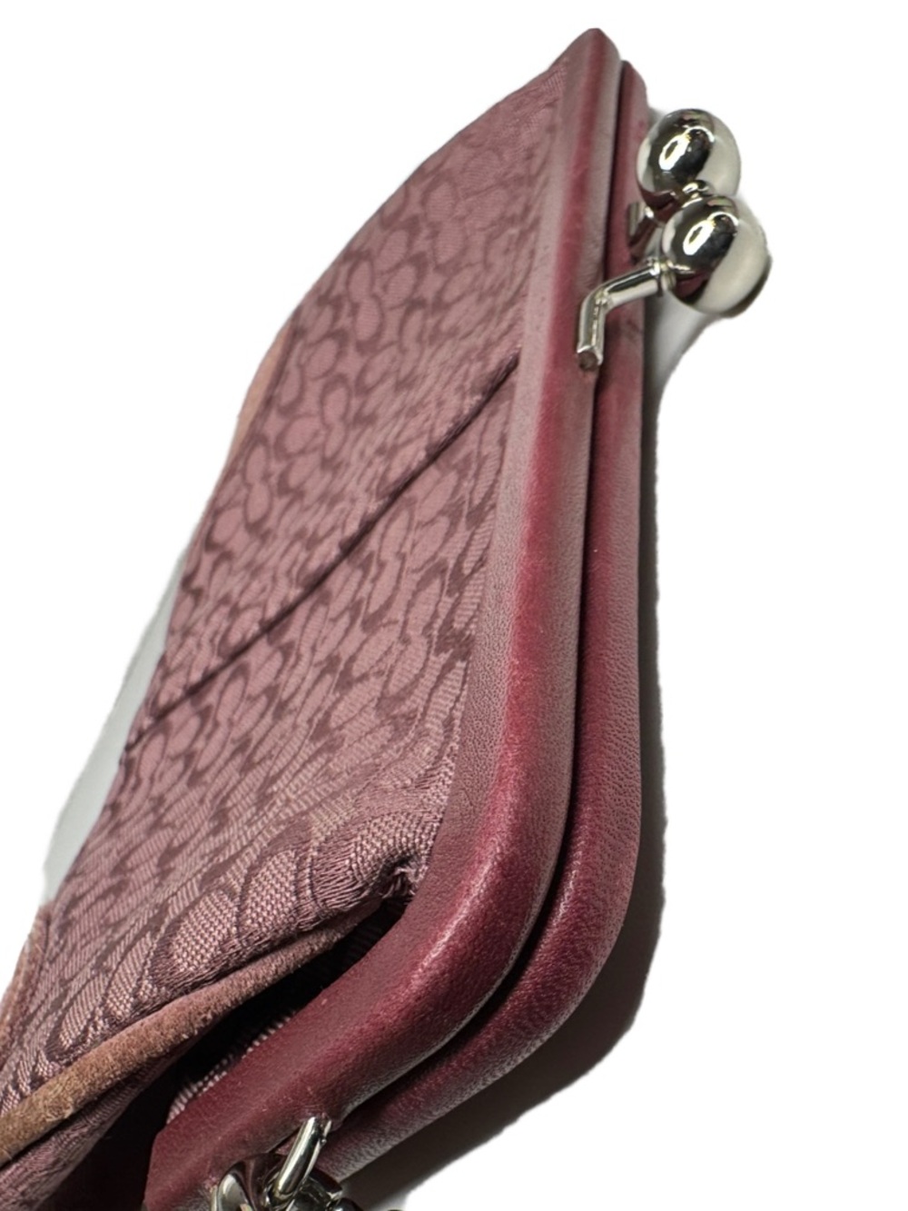 Coach Purple Signature Kisslock Wristlet Pouch Y2K Coin Purse  Bag - Picture 12 of 16